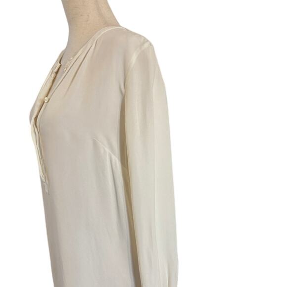 J.Crew Popover Placket Blouse Ivory White Size 6 Long Sleeve Women’s Top - Picture 5 of 13